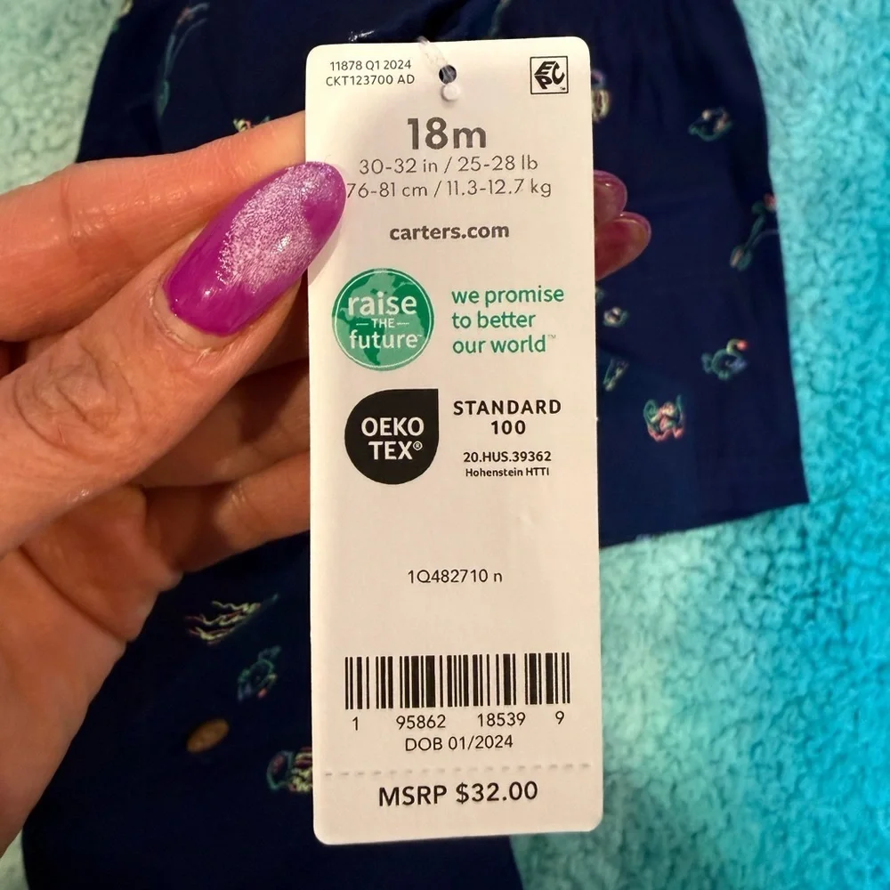 🔥NWT Carter's Navy Blue Kids Matching Set Size 18 months🔥